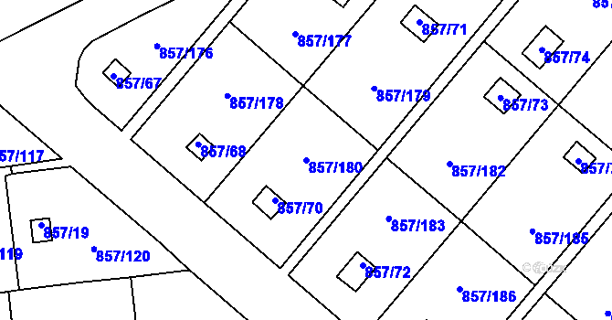 Parcela st. 857/180 v KÚ Teplice-Řetenice, Katastrální mapa