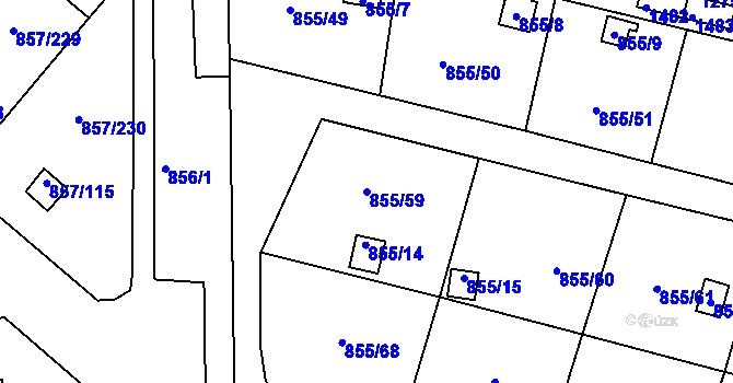 Parcela st. 855/59 v KÚ Teplice-Řetenice, Katastrální mapa