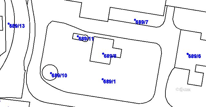 Parcela st. 689/8 v KÚ Teplice-Řetenice, Katastrální mapa