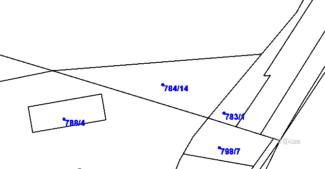 Parcela st. 784/14 v KÚ Teplice-Řetenice, Katastrální mapa