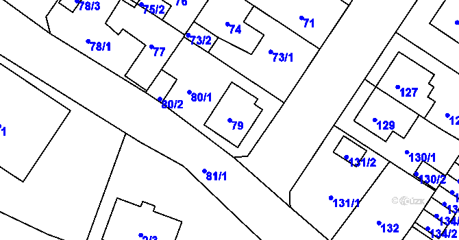 Parcela st. 79 v KÚ Prosetice, Katastrální mapa