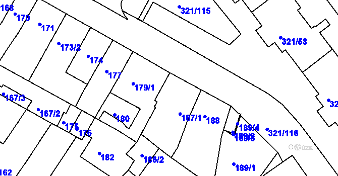 Parcela st. 187/4 v KÚ Prosetice, Katastrální mapa