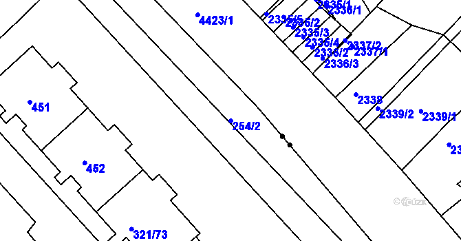 Parcela st. 254/2 v KÚ Prosetice, Katastrální mapa
