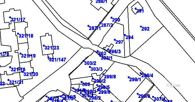 Parcela st. 262 v KÚ Prosetice, Katastrální mapa