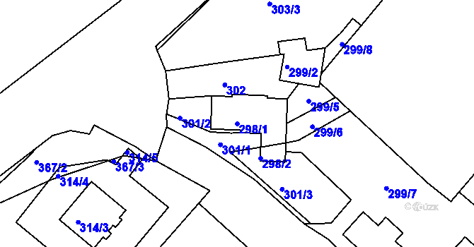 Parcela st. 298/1 v KÚ Prosetice, Katastrální mapa