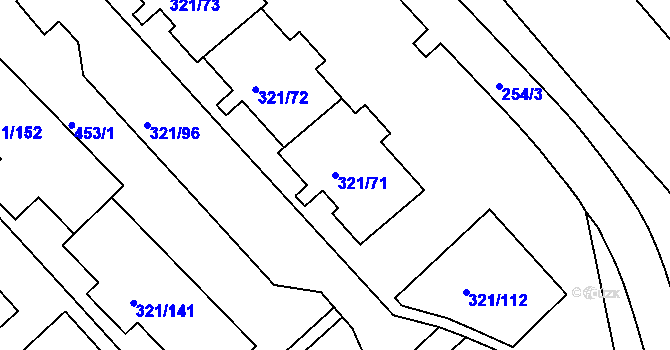 Parcela st. 321/71 v KÚ Prosetice, Katastrální mapa