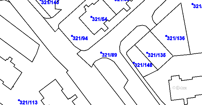 Parcela st. 321/89 v KÚ Prosetice, Katastrální mapa