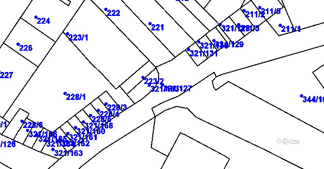 Parcela st. 321/127 v KÚ Prosetice, Katastrální mapa
