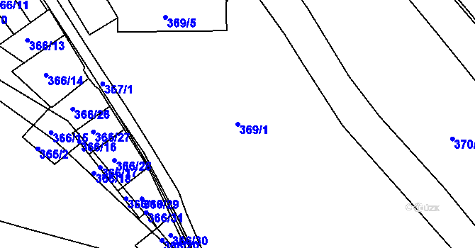 Parcela st. 369/1 v KÚ Prosetice, Katastrální mapa