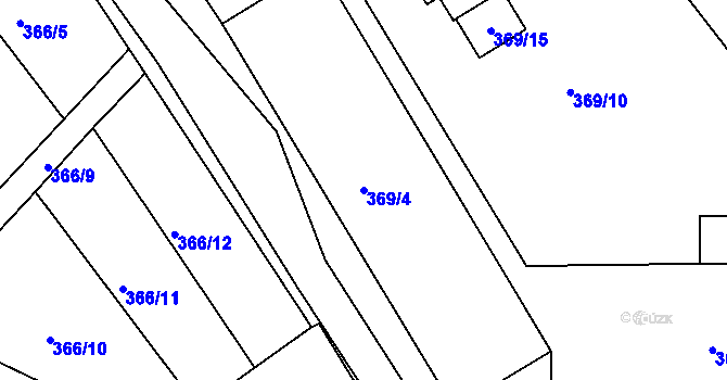 Parcela st. 369/4 v KÚ Prosetice, Katastrální mapa