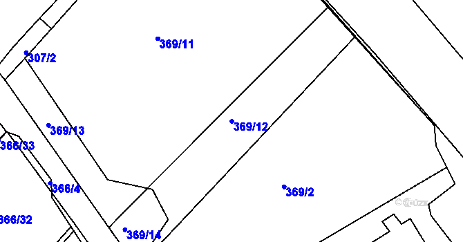 Parcela st. 369/12 v KÚ Prosetice, Katastrální mapa
