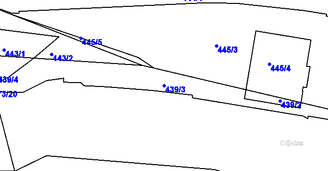 Parcela st. 439/3 v KÚ Prosetice, Katastrální mapa