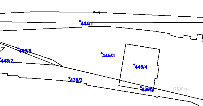 Parcela st. 445/3 v KÚ Prosetice, Katastrální mapa