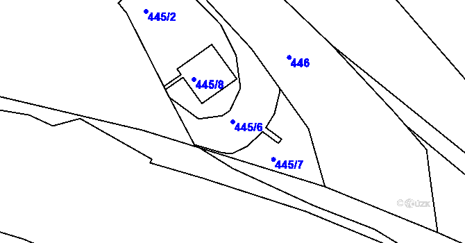 Parcela st. 445/6 v KÚ Prosetice, Katastrální mapa