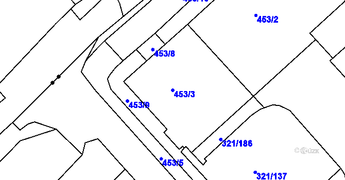 Parcela st. 453/3 v KÚ Prosetice, Katastrální mapa