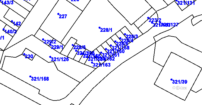 Parcela st. 321/161 v KÚ Prosetice, Katastrální mapa