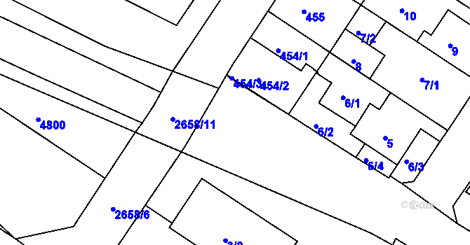 Parcela st. 4/4 v KÚ Prosetice, Katastrální mapa