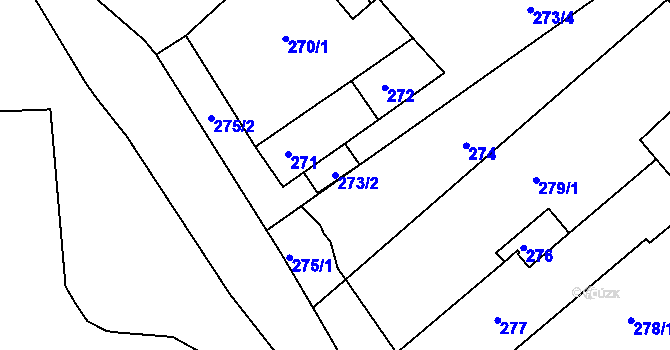 Parcela st. 273/2 v KÚ Prosetice, Katastrální mapa