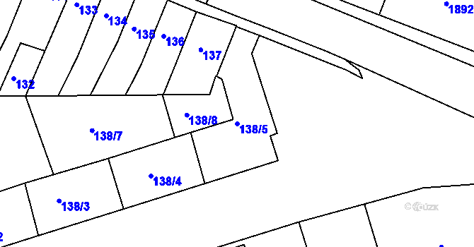Parcela st. 138/5 v KÚ Teplice-Trnovany, Katastrální mapa