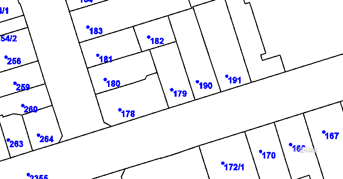 Parcela st. 179 v KÚ Teplice-Trnovany, Katastrální mapa