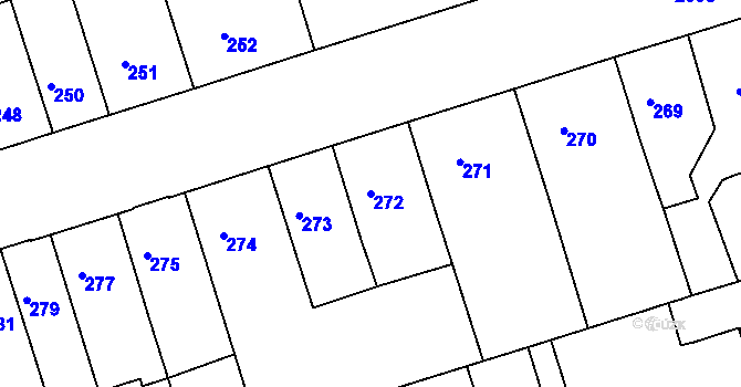 Parcela st. 272 v KÚ Teplice-Trnovany, Katastrální mapa