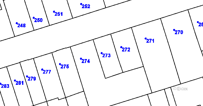 Parcela st. 273 v KÚ Teplice-Trnovany, Katastrální mapa