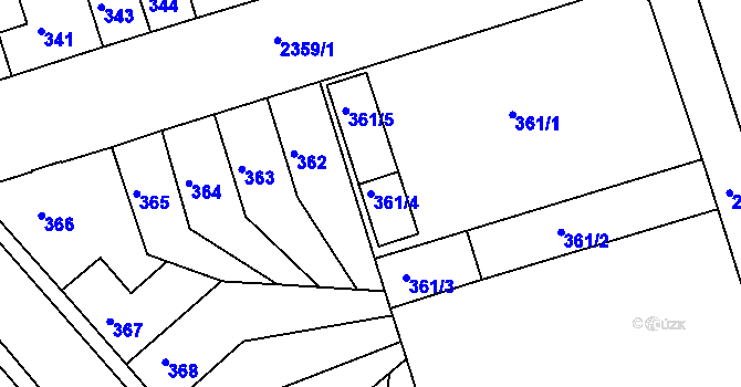 Parcela st. 361/4 v KÚ Teplice-Trnovany, Katastrální mapa