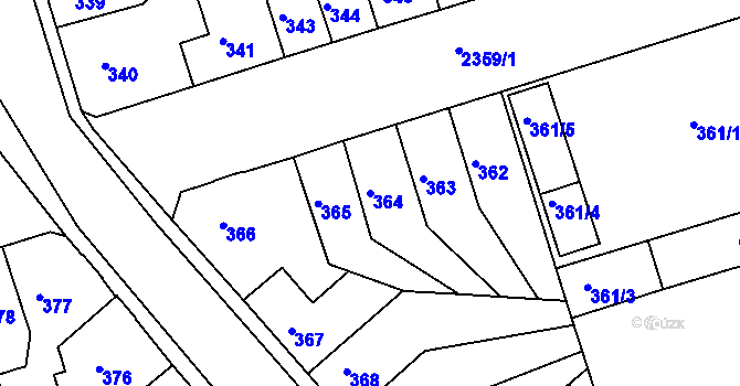 Parcela st. 364 v KÚ Teplice-Trnovany, Katastrální mapa