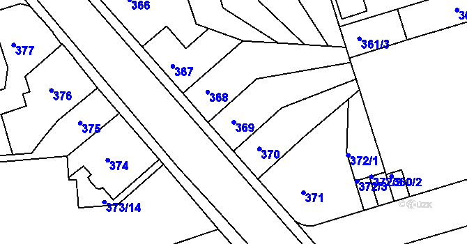 Parcela st. 369 v KÚ Teplice-Trnovany, Katastrální mapa