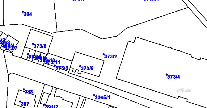 Parcela st. 373/2 v KÚ Teplice-Trnovany, Katastrální mapa