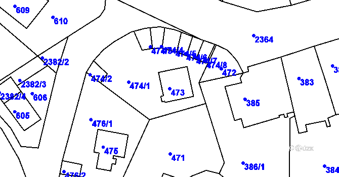 Parcela st. 473 v KÚ Teplice-Trnovany, Katastrální mapa