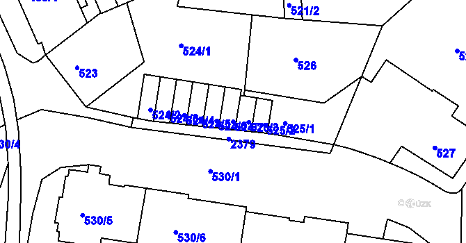 Parcela st. 524/7 v KÚ Teplice-Trnovany, Katastrální mapa