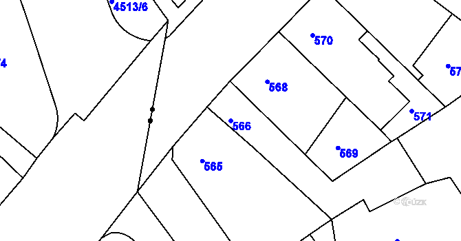 Parcela st. 566 v KÚ Teplice-Trnovany, Katastrální mapa