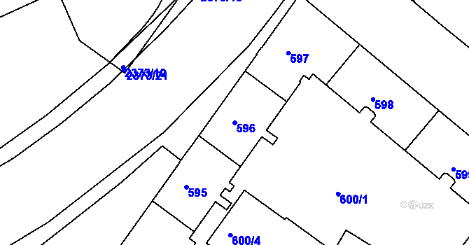Parcela st. 596 v KÚ Teplice-Trnovany, Katastrální mapa