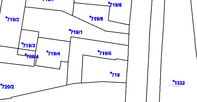 Parcela st. 719/5 v KÚ Teplice-Trnovany, Katastrální mapa