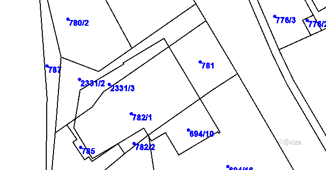 Parcela st. 782 v KÚ Teplice-Trnovany, Katastrální mapa