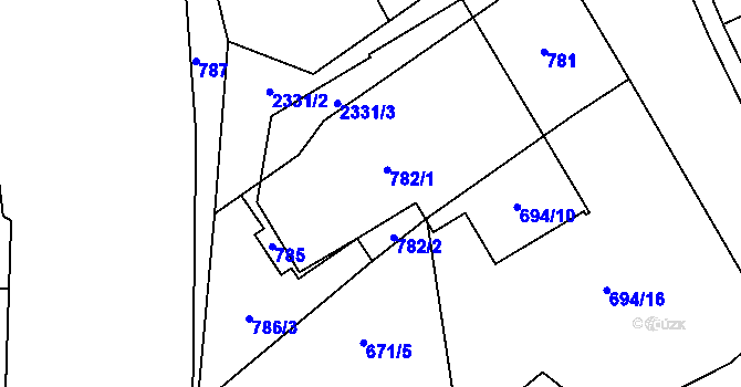 Parcela st. 783 v KÚ Teplice-Trnovany, Katastrální mapa