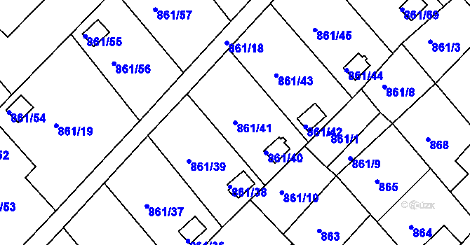 Parcela st. 861/41 v KÚ Teplice-Trnovany, Katastrální mapa