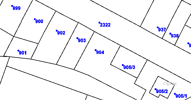 Parcela st. 904 v KÚ Teplice-Trnovany, Katastrální mapa