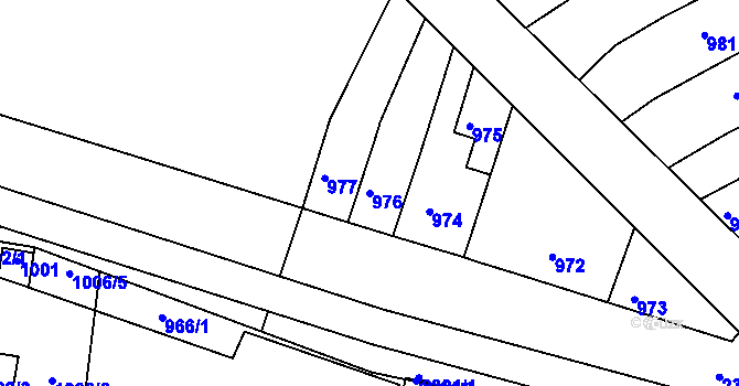 Parcela st. 976 v KÚ Teplice-Trnovany, Katastrální mapa