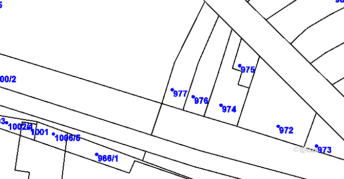 Parcela st. 977 v KÚ Teplice-Trnovany, Katastrální mapa