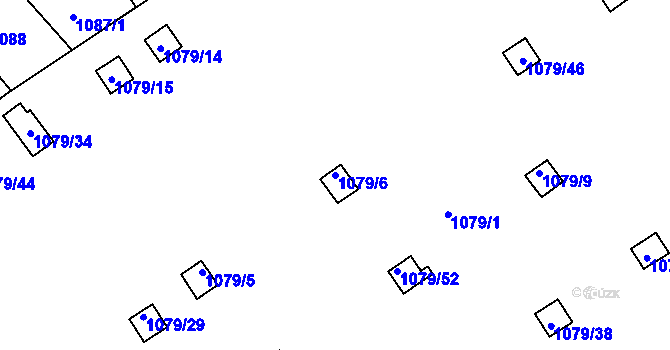 Parcela st. 1079/6 v KÚ Teplice-Trnovany, Katastrální mapa