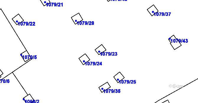Parcela st. 1079/23 v KÚ Teplice-Trnovany, Katastrální mapa