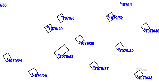 Parcela st. 1079/26 v KÚ Teplice-Trnovany, Katastrální mapa