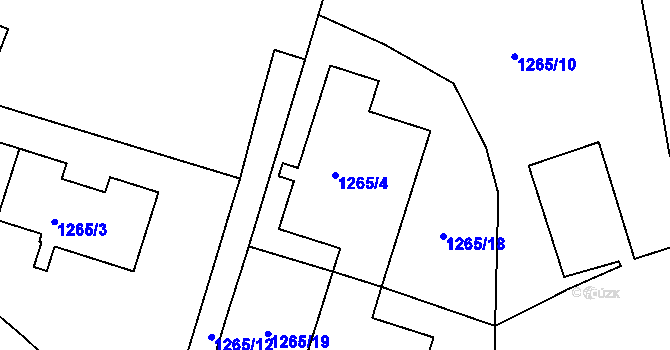 Parcela st. 1265/4 v KÚ Teplice-Trnovany, Katastrální mapa