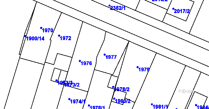 Parcela st. 1977 v KÚ Teplice-Trnovany, Katastrální mapa
