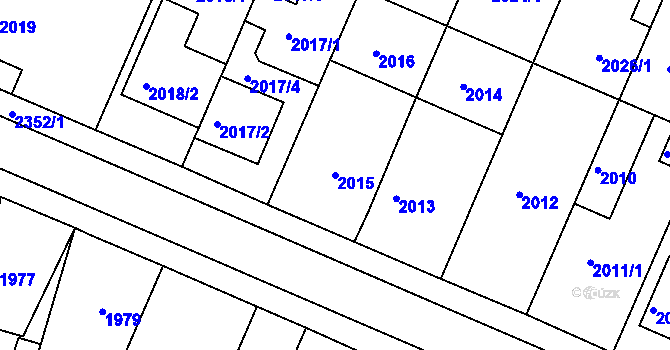Parcela st. 2015 v KÚ Teplice-Trnovany, Katastrální mapa