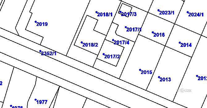 Parcela st. 2017/2 v KÚ Teplice-Trnovany, Katastrální mapa