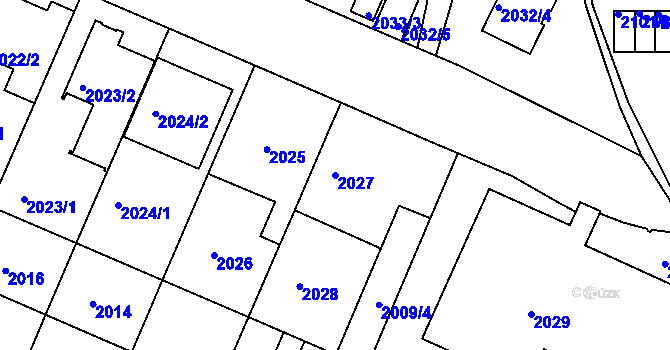 Parcela st. 2027 v KÚ Teplice-Trnovany, Katastrální mapa