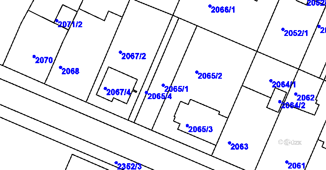 Parcela st. 2065/1 v KÚ Teplice-Trnovany, Katastrální mapa